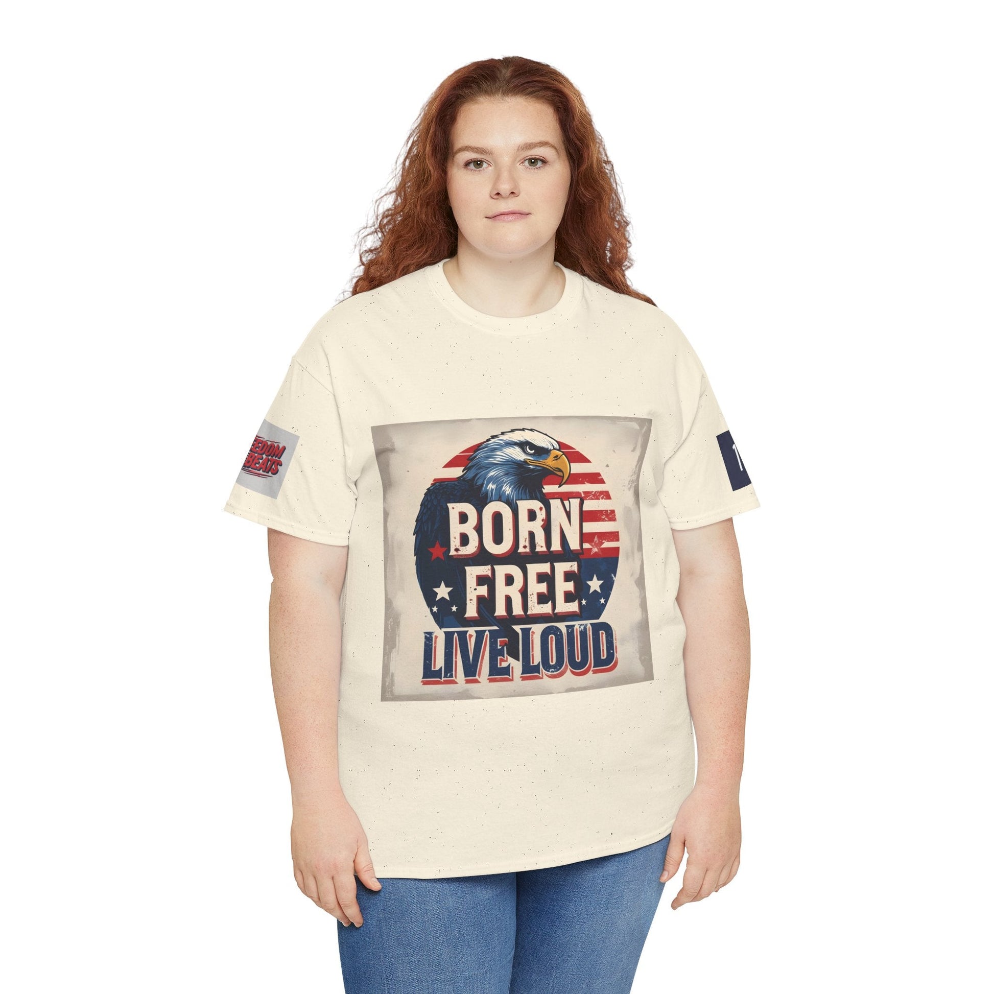 Patriotic Unisex Tee - Born Free Live Loud American Pride Shirt Printify