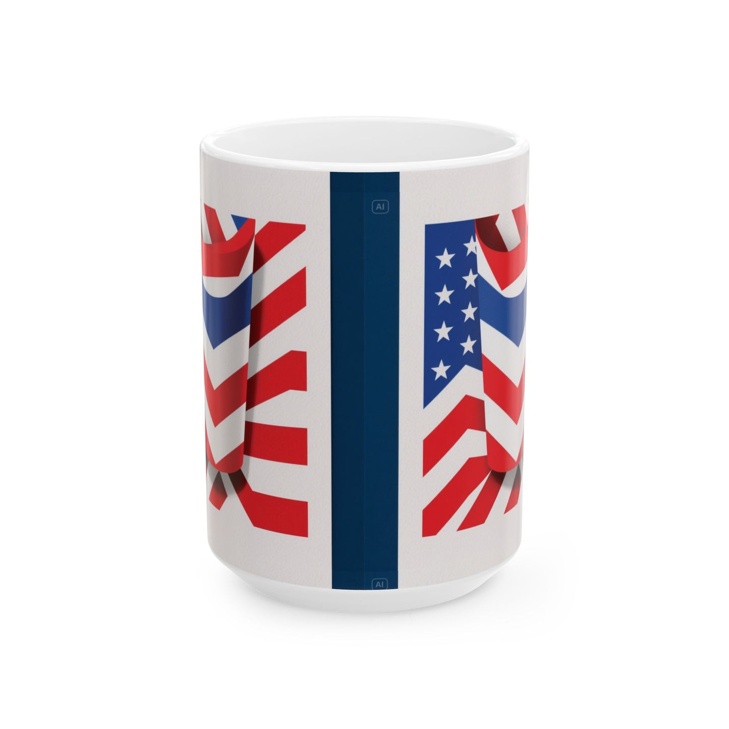 Patriotic Mug - USA & UK Flags, 4th of July Gift.