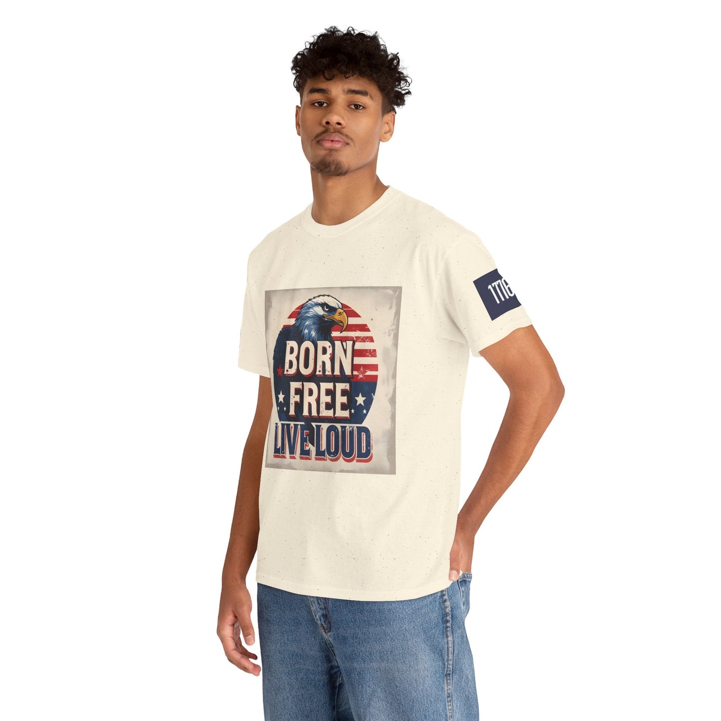 Patriotic Unisex Tee - Born Free Live Loud American Pride Shirt Printify