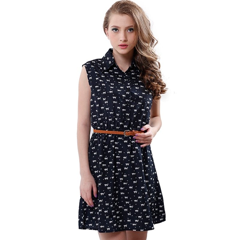 Airy Feline Cat Summer Dress – Cute & Lightweight Casual Outfit for Women.