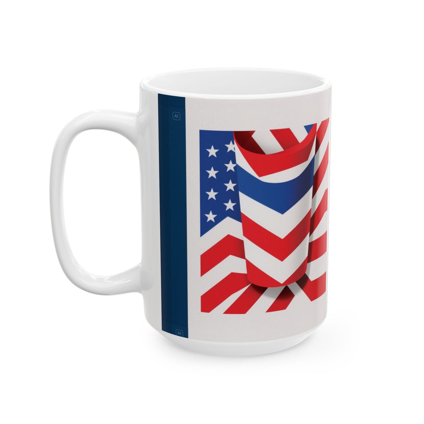 Patriotic Mug - USA & UK Flags, 4th of July Gift.