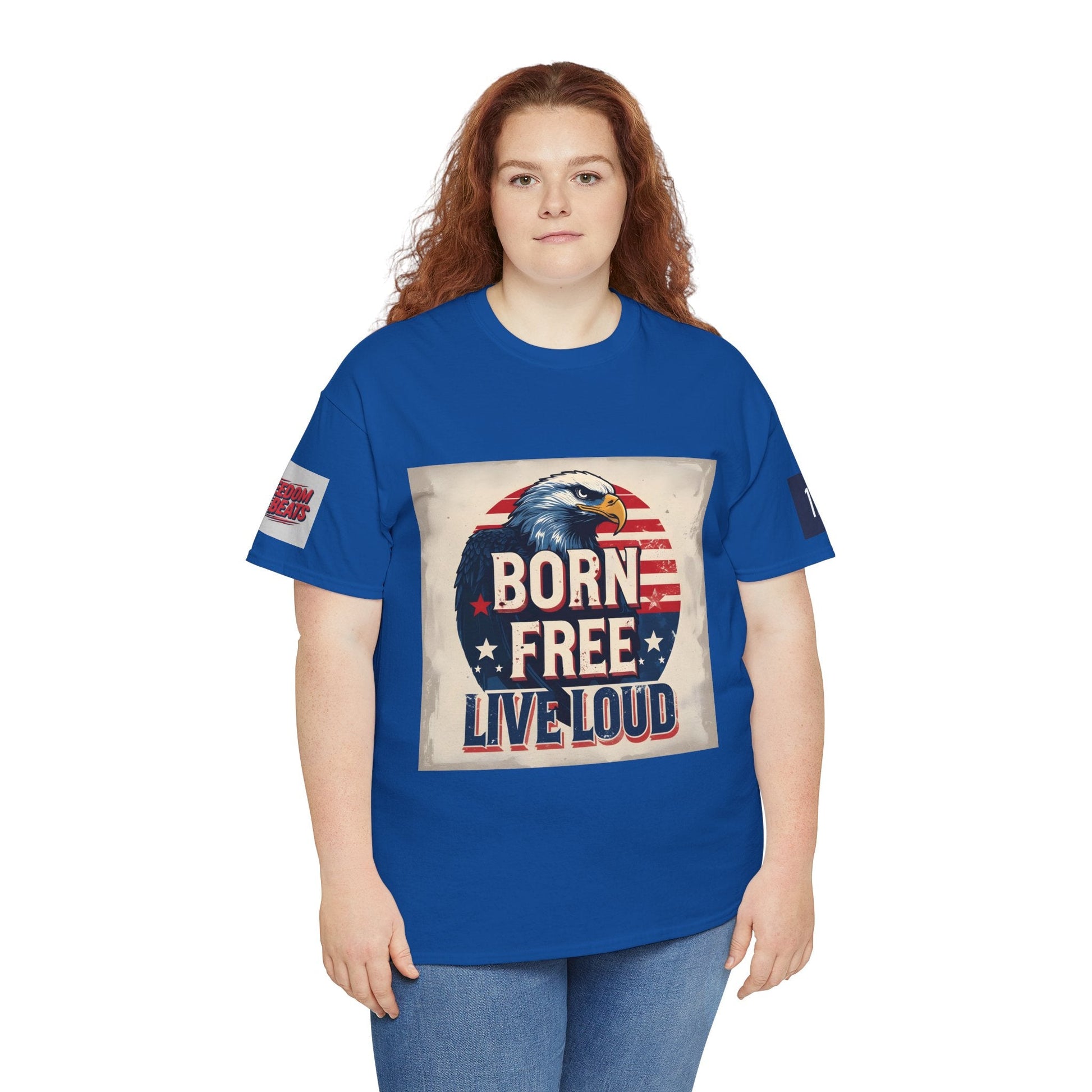 Patriotic Unisex Tee - Born Free Live Loud American Pride Shirt Printify