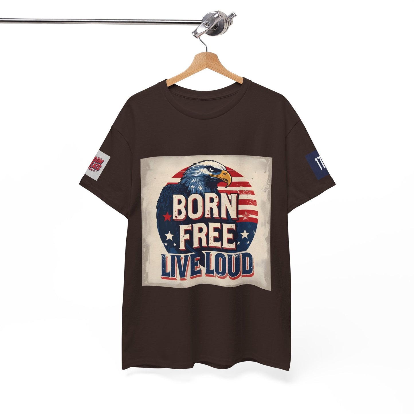 Patriotic Unisex Tee - Born Free Live Loud American Pride Shirt Printify