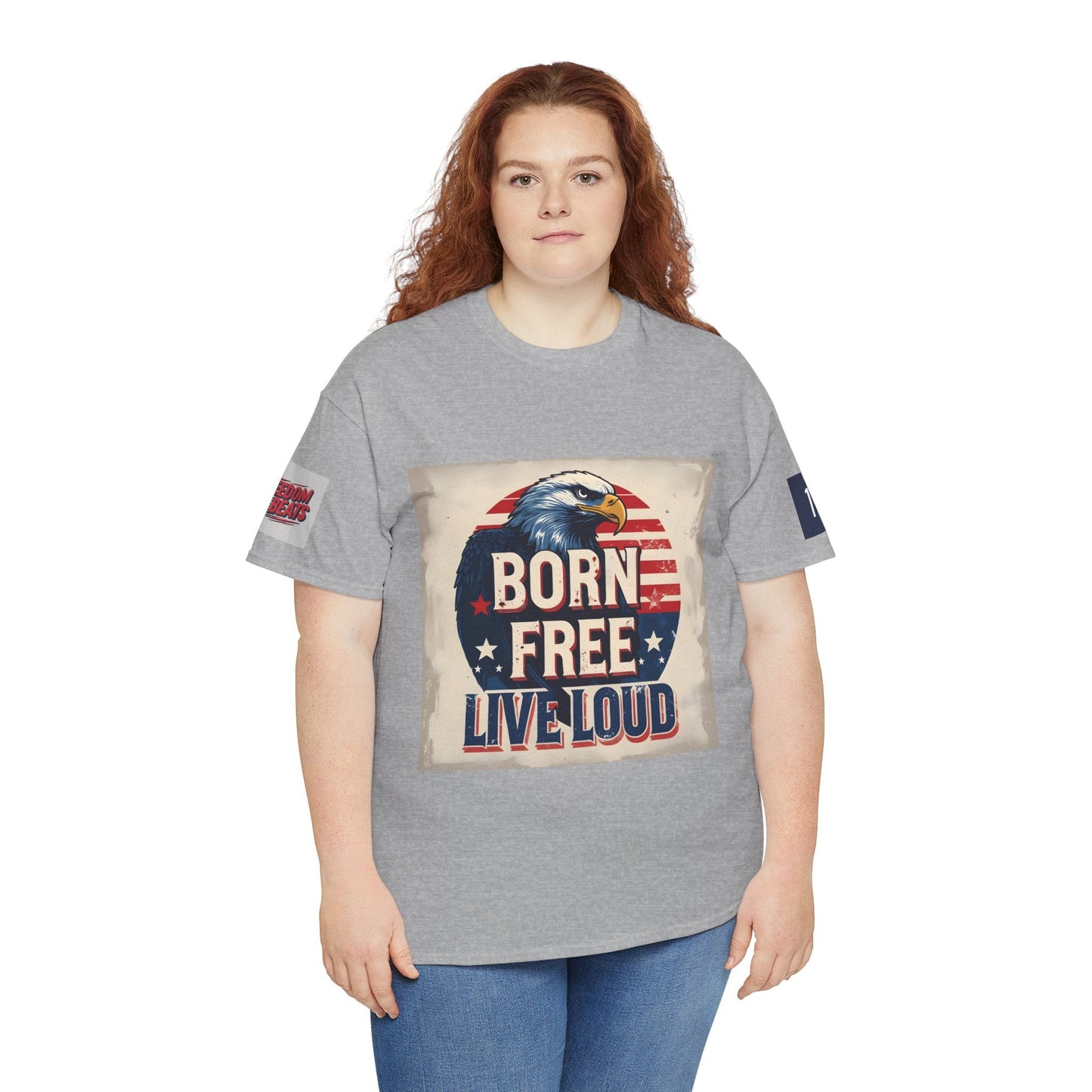 Patriotic Unisex Tee - Born Free Live Loud American Pride Shirt Printify