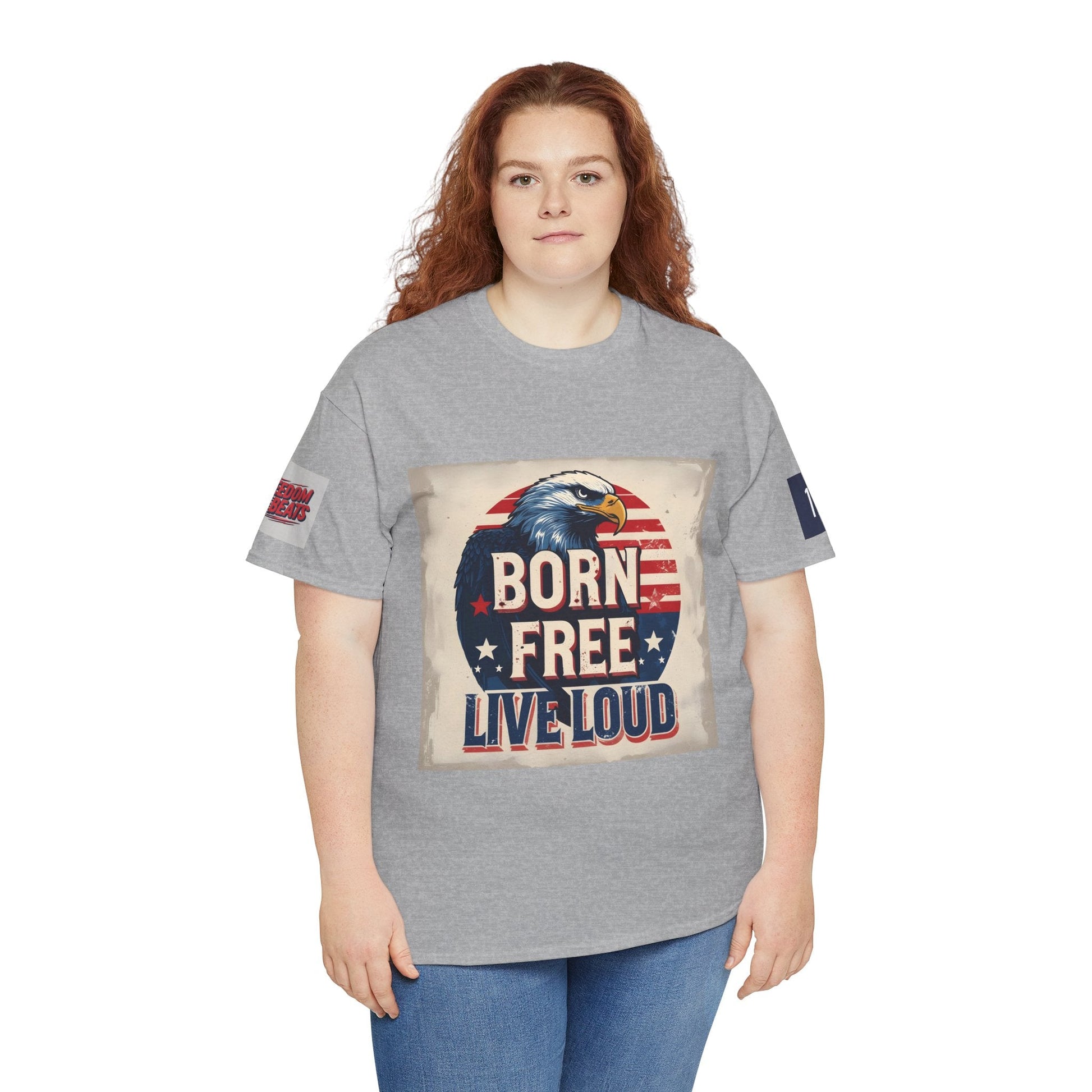 Patriotic Unisex Tee - Born Free Live Loud American Pride Shirt Printify