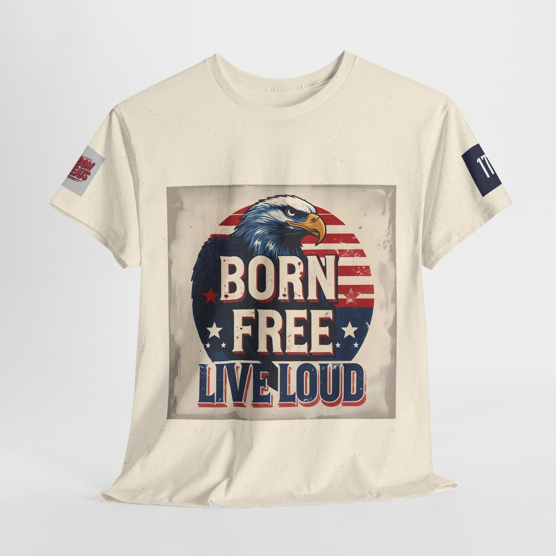 Patriotic Unisex Tee - Born Free Live Loud American Pride Shirt Printify