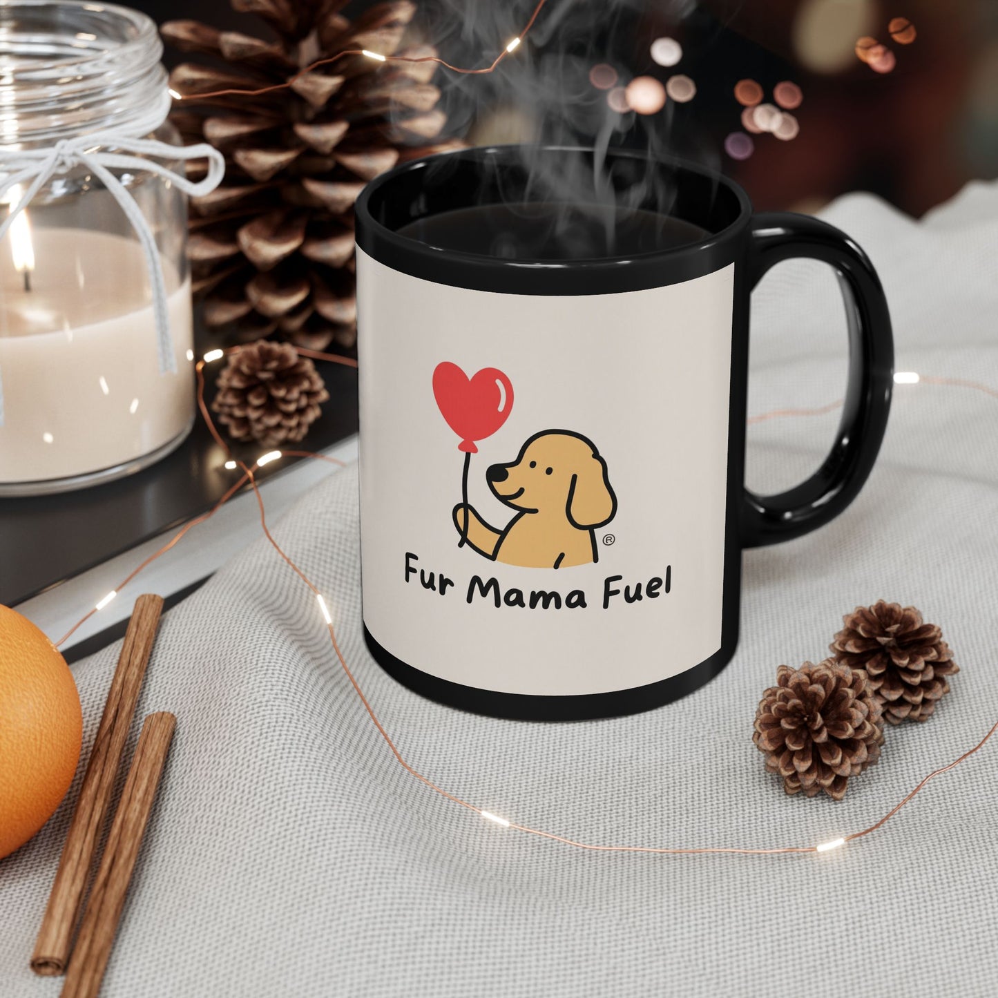 Mug - Fur Mama Fuel Adorable Pet Lover Coffee Cup, Gifts for Dog Moms, Cute Dog Design, 11oz & 15oz Variant.