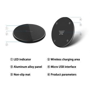 15W Fast Wireless Charger Pad – Slim Qi-Enabled Charging Dock DC-THE CEO
