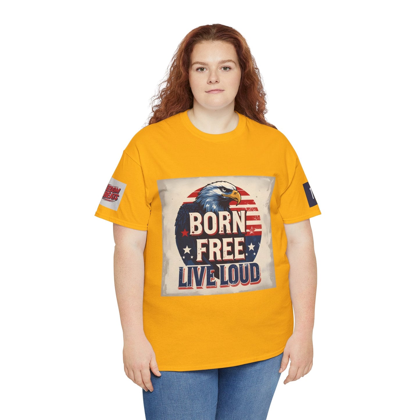 Patriotic Unisex Tee - Born Free Live Loud American Pride Shirt Printify
