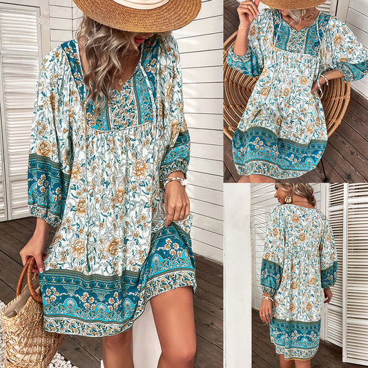 Boho Summer Loose Maxi Dress – Casual Beach & Vacation Wear for Women.