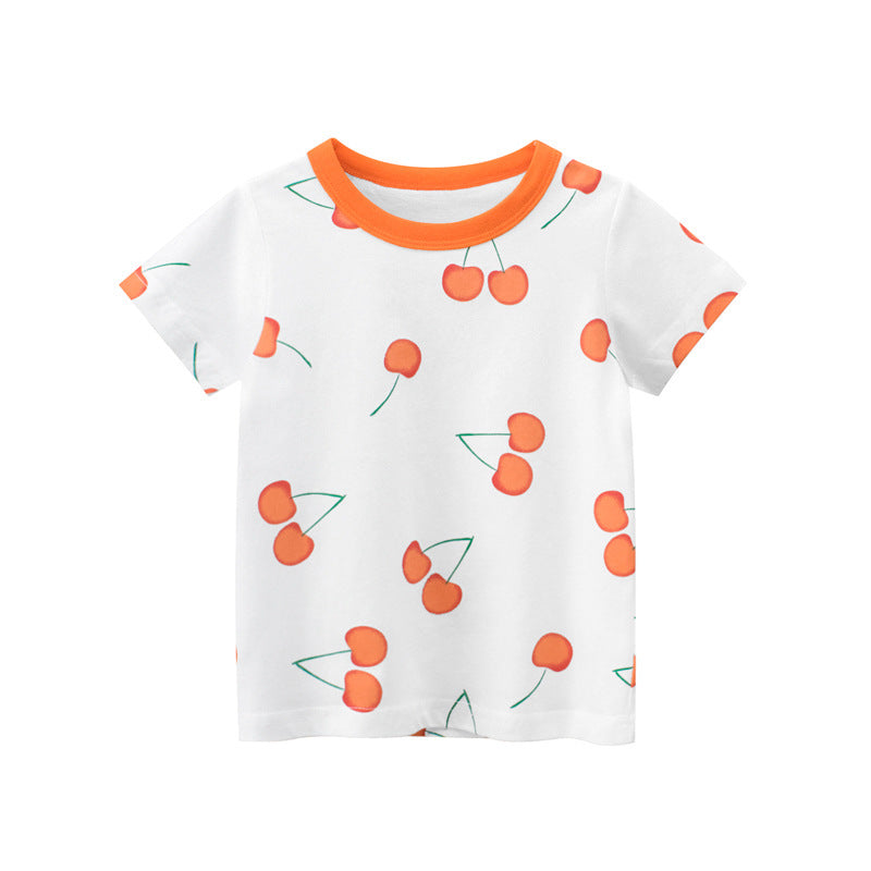 Girls’ Summer Print T-Shirt – Cute Short Sleeve Casual Top.