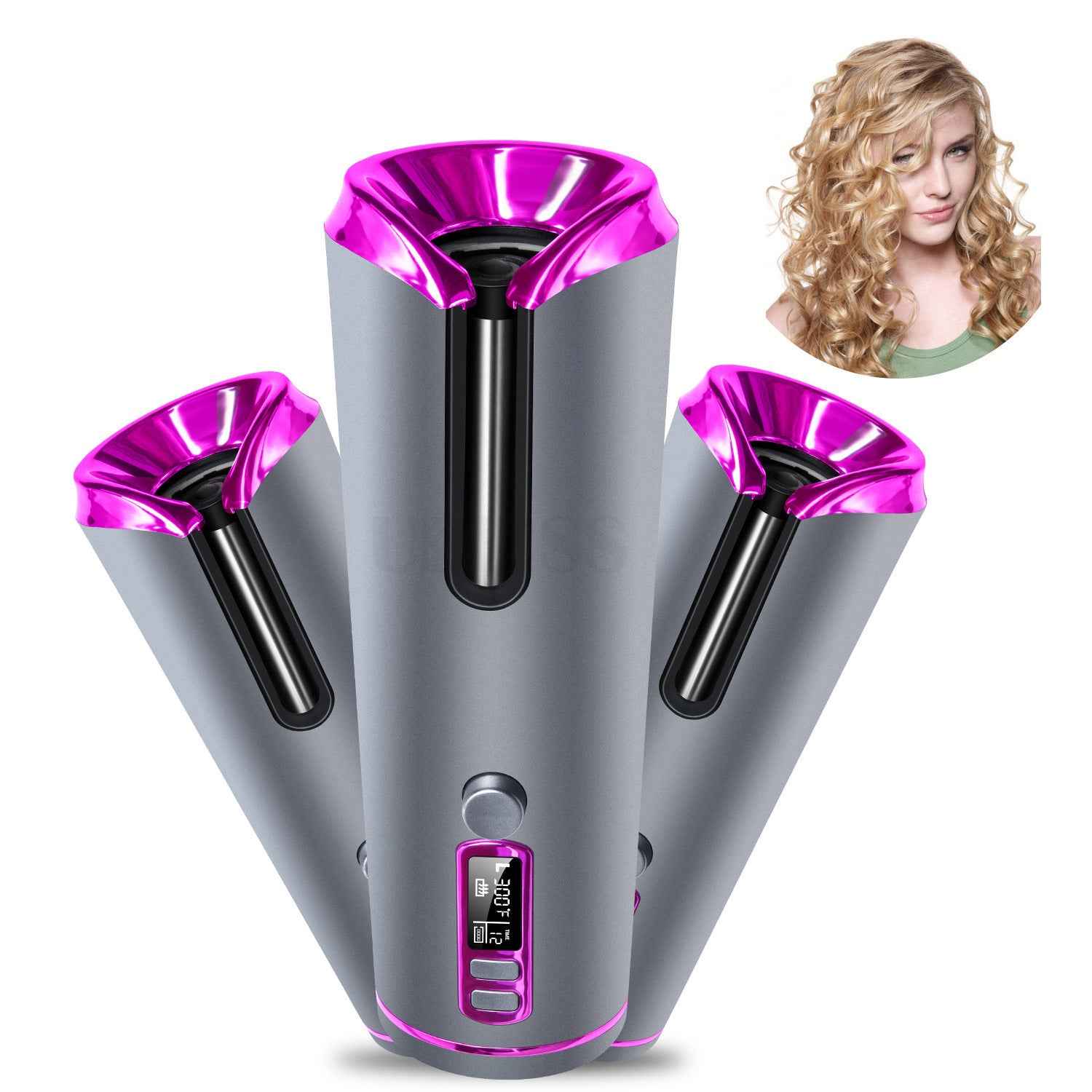 Hair Curling Iron Portable Automatic Hair Curling Iron Multifunctional Usb Charging.