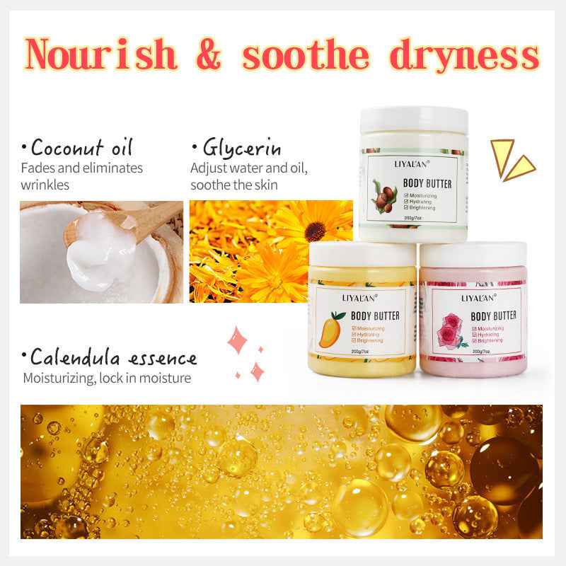 Shea Butter Body Butter Plant Nourishing Moisturizer Body Care Cream Body Lotion.