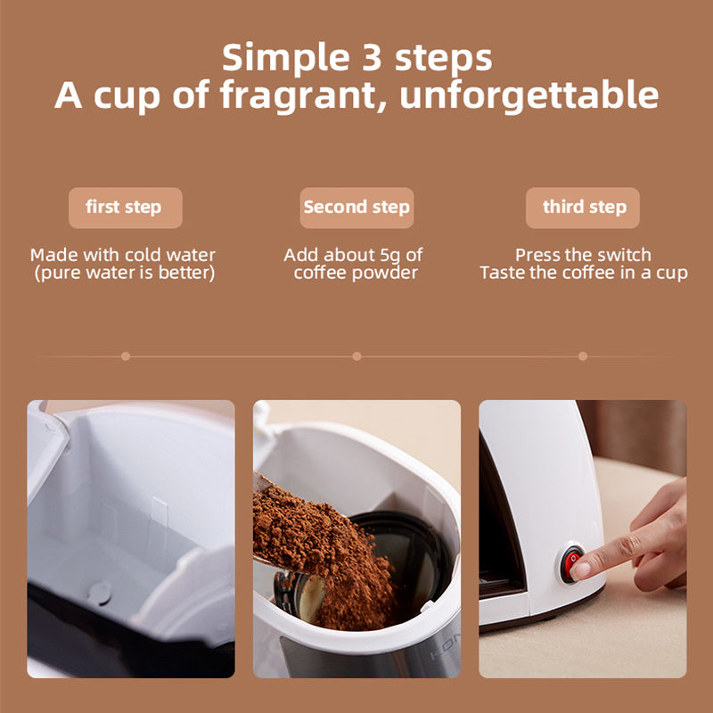 Fully Automatic Mini Coffee Maker | Portable Home & Office Small American Coffee Machine cjdropshipping