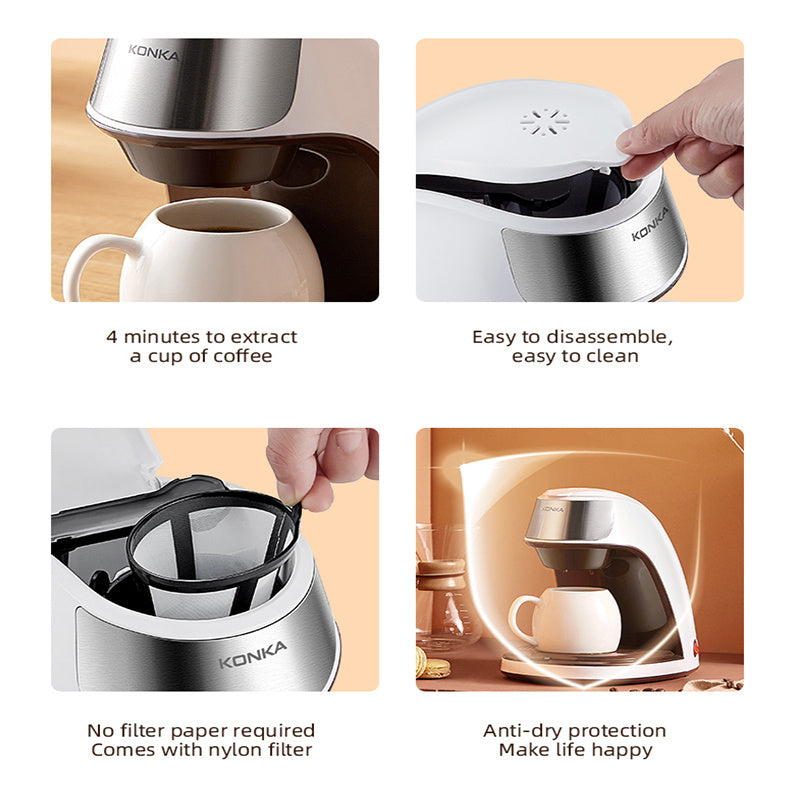 Fully Automatic Mini Coffee Maker | Portable Home & Office Small American Coffee Machine cjdropshipping