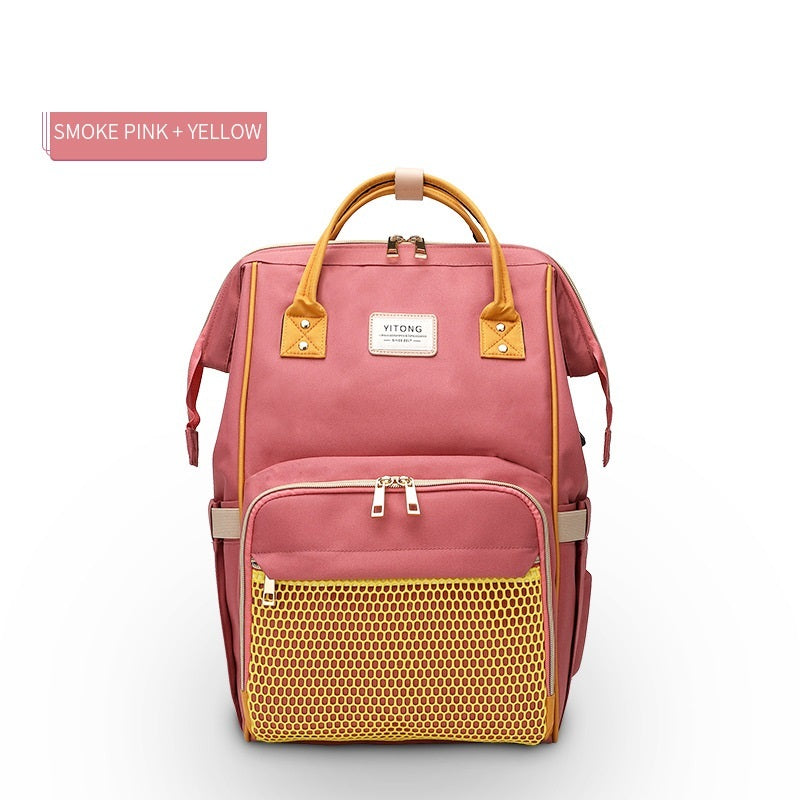 Fashion Mummy Maternity Nappy Bag – Stylish Large-Capacity Diaper Backpack for Moms.