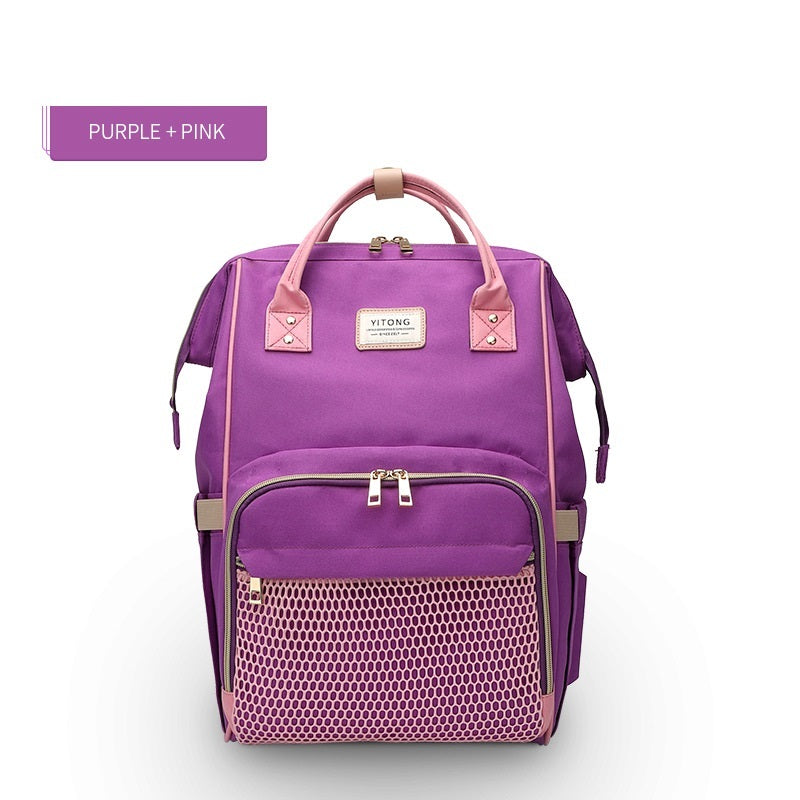 Fashion Mummy Maternity Nappy Bag – Stylish Large-Capacity Diaper Backpack for Moms.