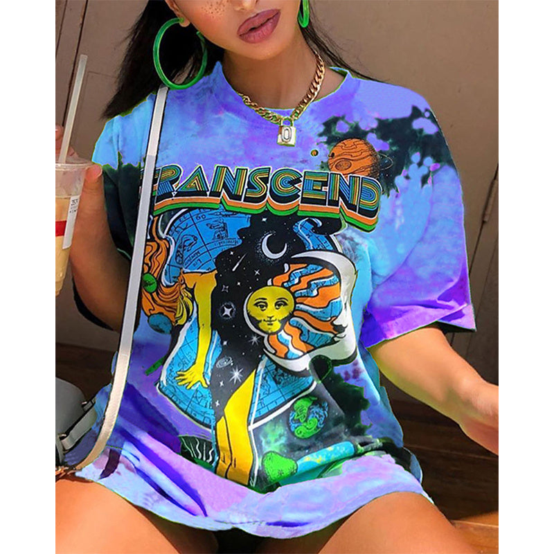 High Street Oversized T-Shirt for Women – Y2K-Inspired Summer Fashion in Plus Size.