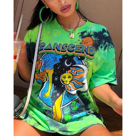 High Street Oversized T-Shirt for Women – Y2K-Inspired Summer Fashion in Plus Size.