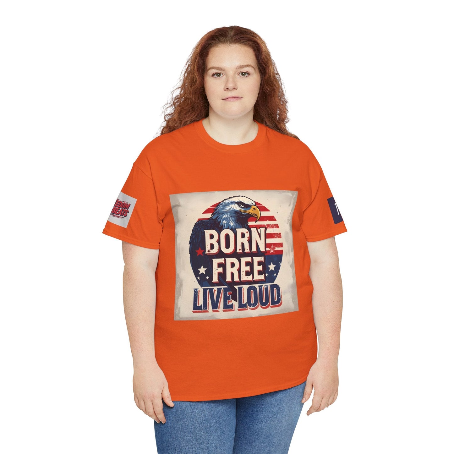 Patriotic Unisex Tee - Born Free Live Loud American Pride Shirt Printify