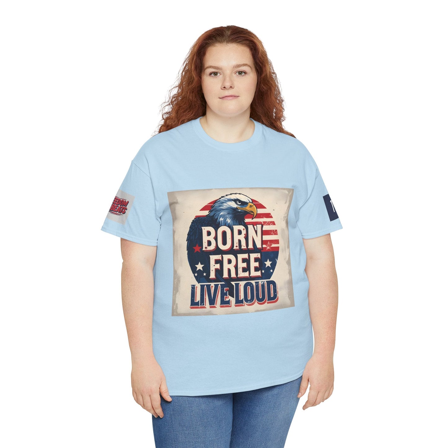 Patriotic Unisex Tee - Born Free Live Loud American Pride Shirt Printify