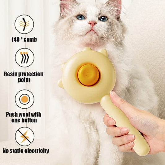 Pet Hair Cleaner & Grooming Brush | Cat & Dog Brush with Release Button for Long & Short Hair cjdropshipping