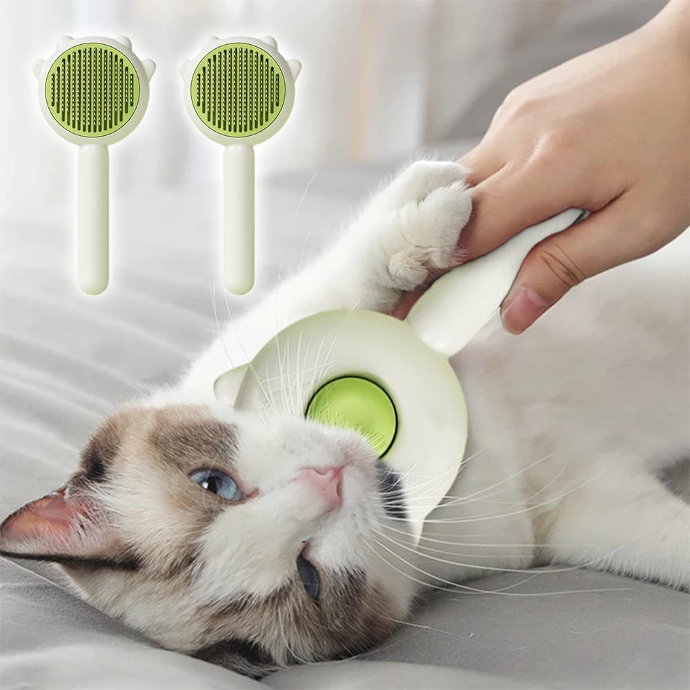 Pet Hair Cleaner & Grooming Brush | Cat & Dog Brush with Release Button for Long & Short Hair - Bright Starz Store