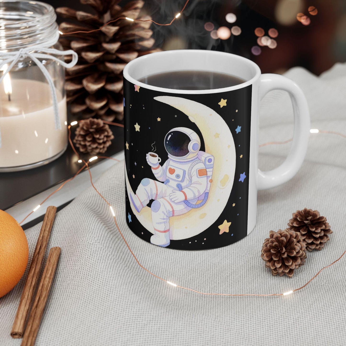 Cosmic Adventure Ceramic Mug Space Lover Gift, Space Decor Astro Mug, Night Sky Mug.