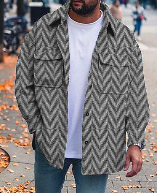 Men’s Coat – Polo Collar Top for Stylish Work & Casual Wear.