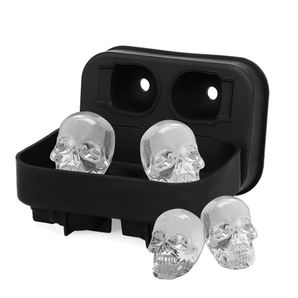 Silicone Skull Ice Cube Mold | 3D Skull Ice Tray for Whiskey, Cocktails & Bar Drinks - Bright Starz Store