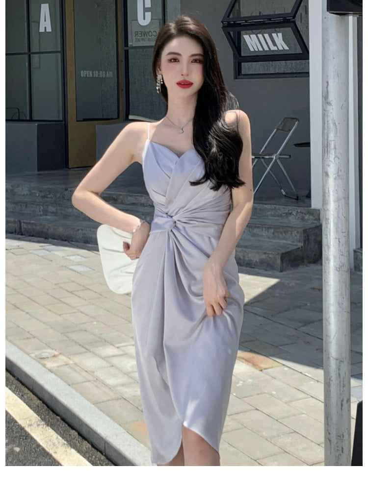 Women’s Satin Slim Fit Fashion Slim Slip Dress – Elegant Evening & Party Wear.