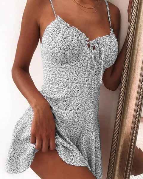 Polka Dot Mini Dress – Strappy Sleeveless Summer Dress for Women.