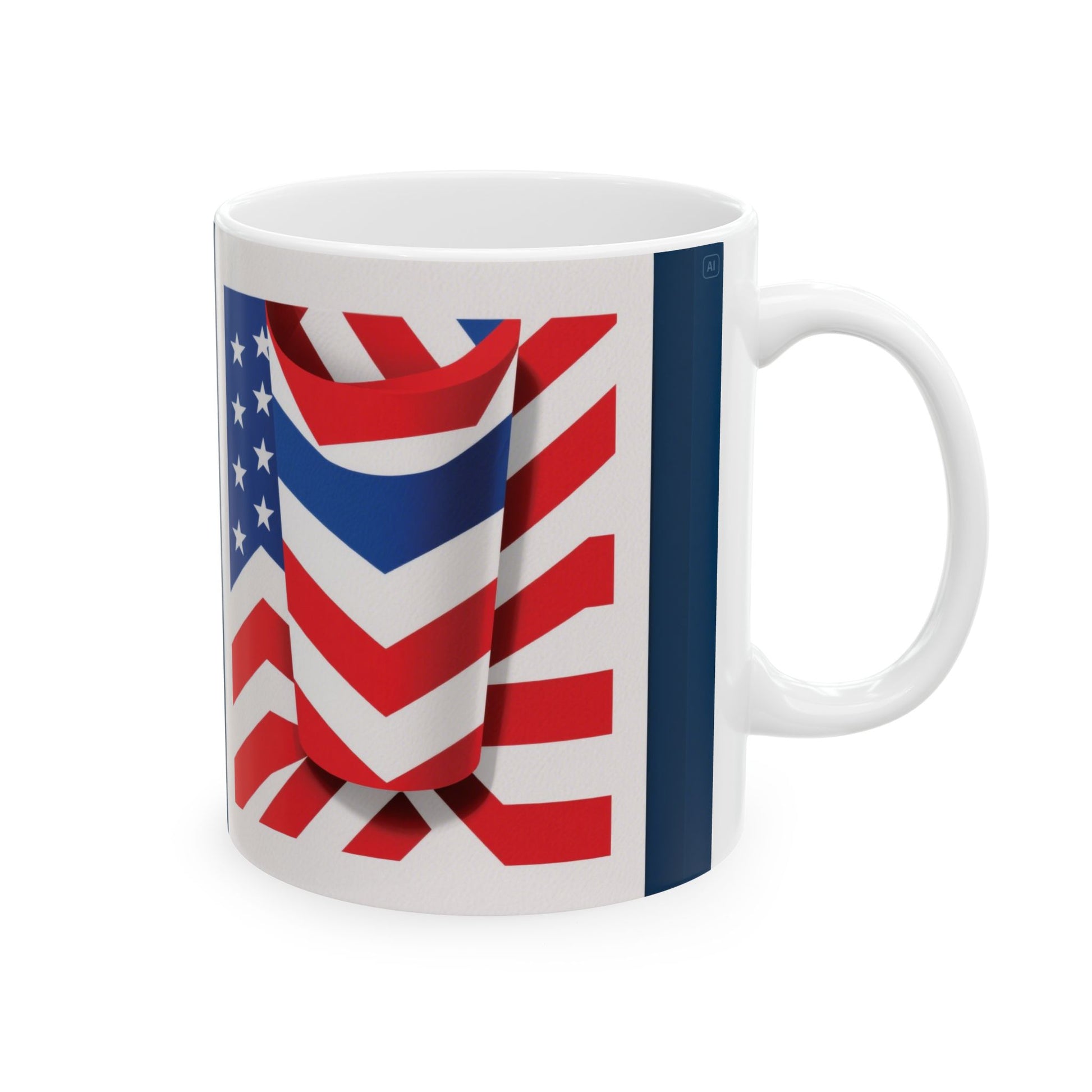 Patriotic Mug - USA & UK Flags, 4th of July Gift.