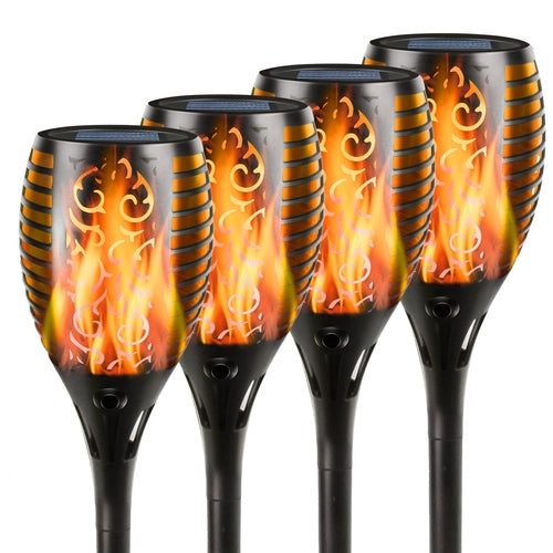 4 Pack Solar Torch Lights – Outdoor 12 LED Flickering Flame Solar Lamps Bright Starz Store