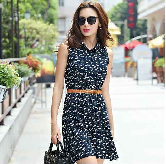 Airy Feline Cat Summer Dress – Cute & Lightweight Casual Outfit for Women.