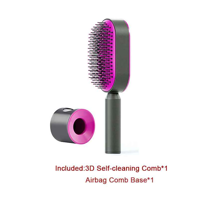 Self-Cleaning Anti-Static Hair Brush – One-Key Airbag Scalp Massager for Women