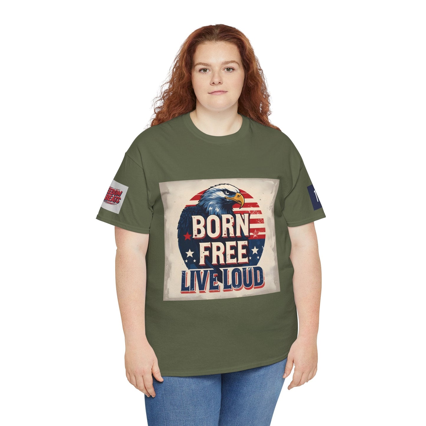 Patriotic Unisex Tee - Born Free Live Loud American Pride Shirt Printify