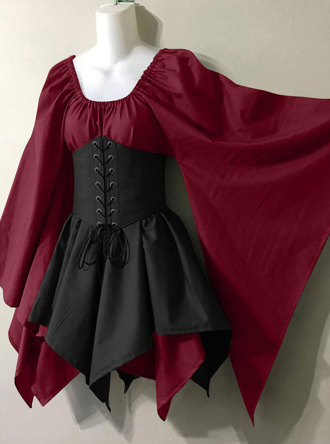 Women’s Renaissance Dress Costume | Long Sleeve Medieval Vintage Gown - Bright Starz Store