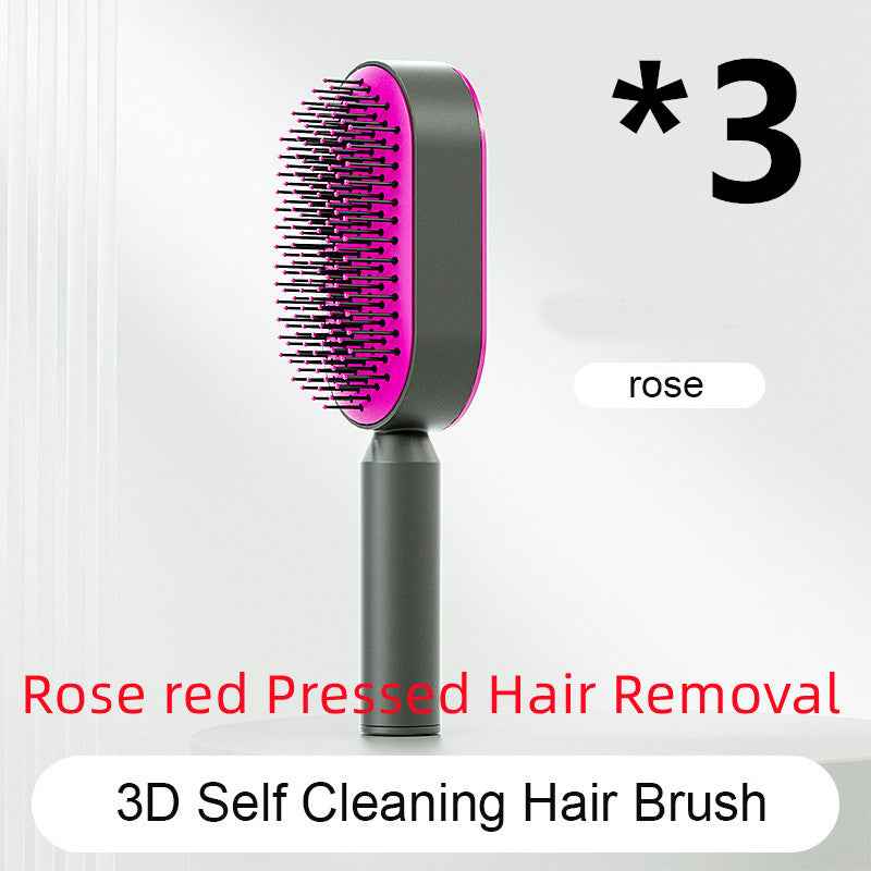 Self-Cleaning Anti-Static Hair Brush – One-Key Airbag Scalp Massager for Women