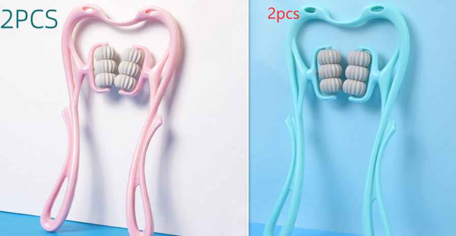 Multifunctional Six-Wheel Manual Neck Massager Roller – Pain Relief & Relaxation Tool.