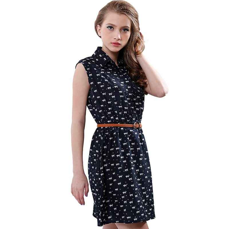Airy Feline Cat Summer Dress – Cute & Lightweight Casual Outfit for Women.