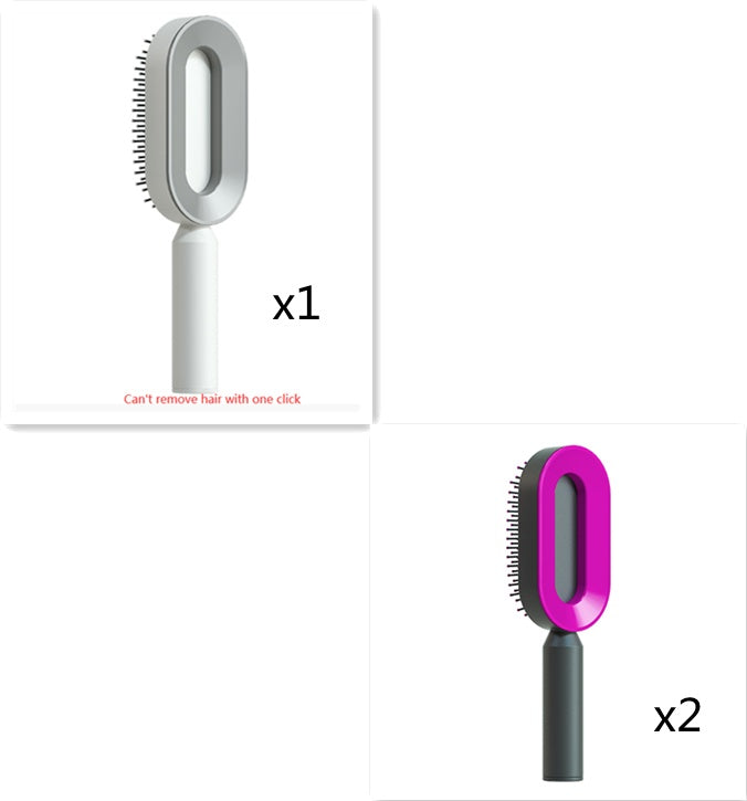 Self-Cleaning Anti-Static Hair Brush – One-Key Airbag Scalp Massager for Women cjdropshipping