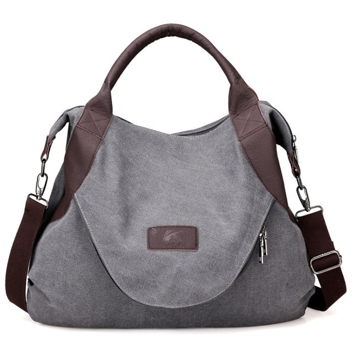 Women’s Minimalist Retro Canvas Bag – Vintage Shoulder & Crossbody Handbag.