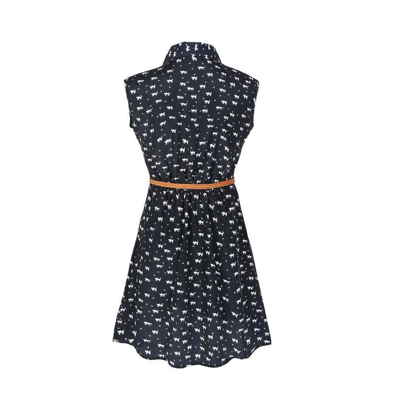 Airy Feline Cat Summer Dress – Cute & Lightweight Casual Outfit for Women.