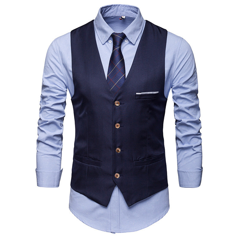 Men’s Suit Vest – Formal & Casual Business Waistcoat for Groomsmen, Weddings, and Office Wear cjdropshipping