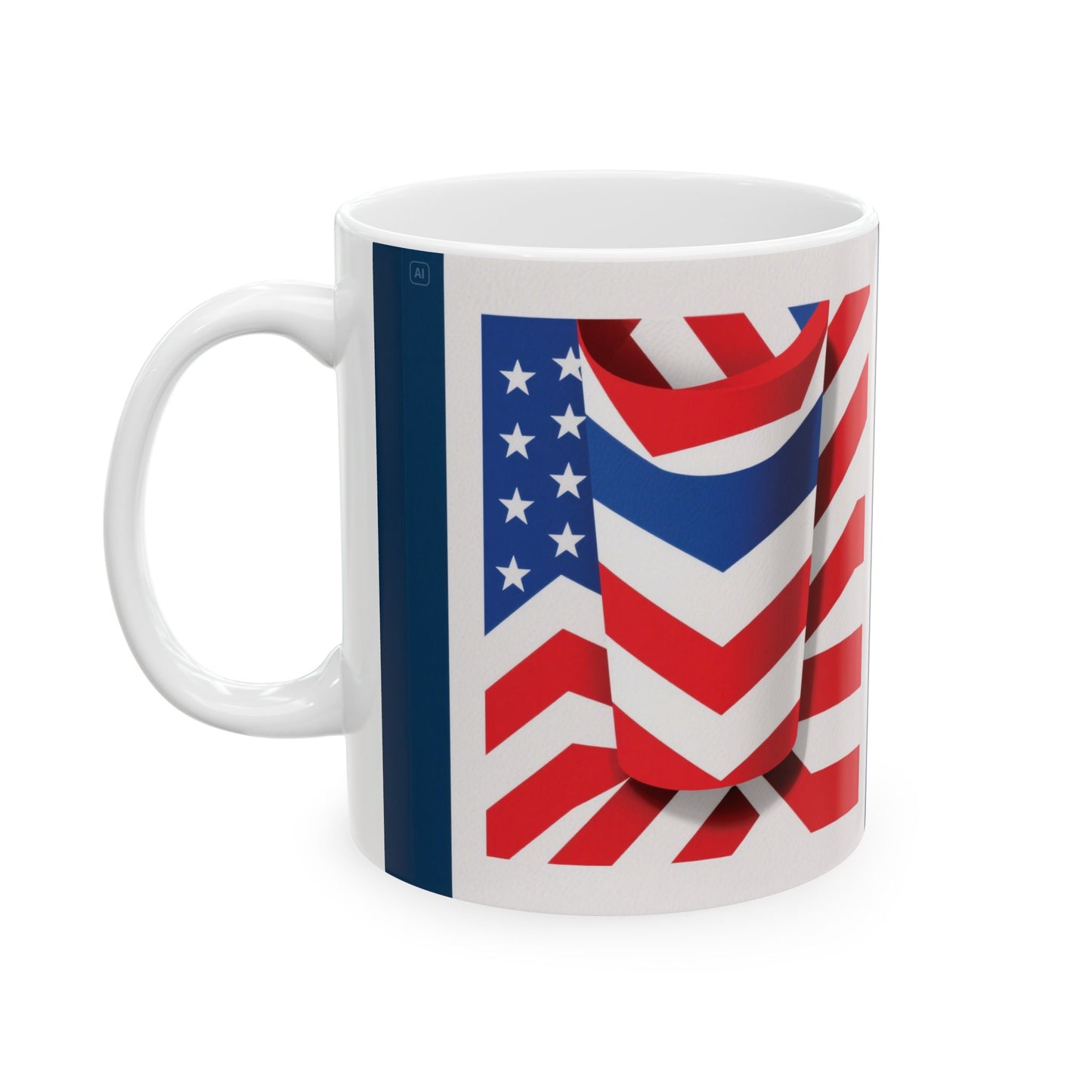 Patriotic Mug - USA & UK Flags, 4th of July Gift.