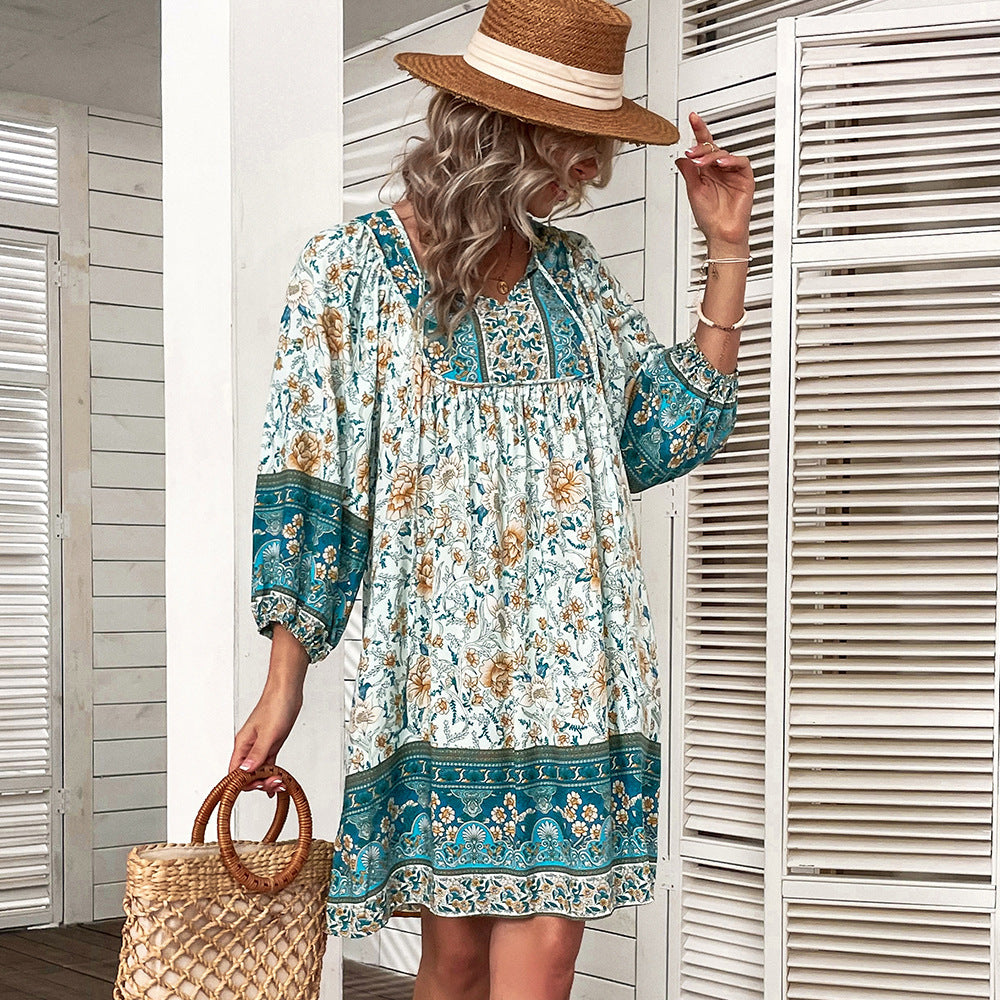Boho Summer Loose Maxi Dress – Casual Beach & Vacation Wear for Women.
