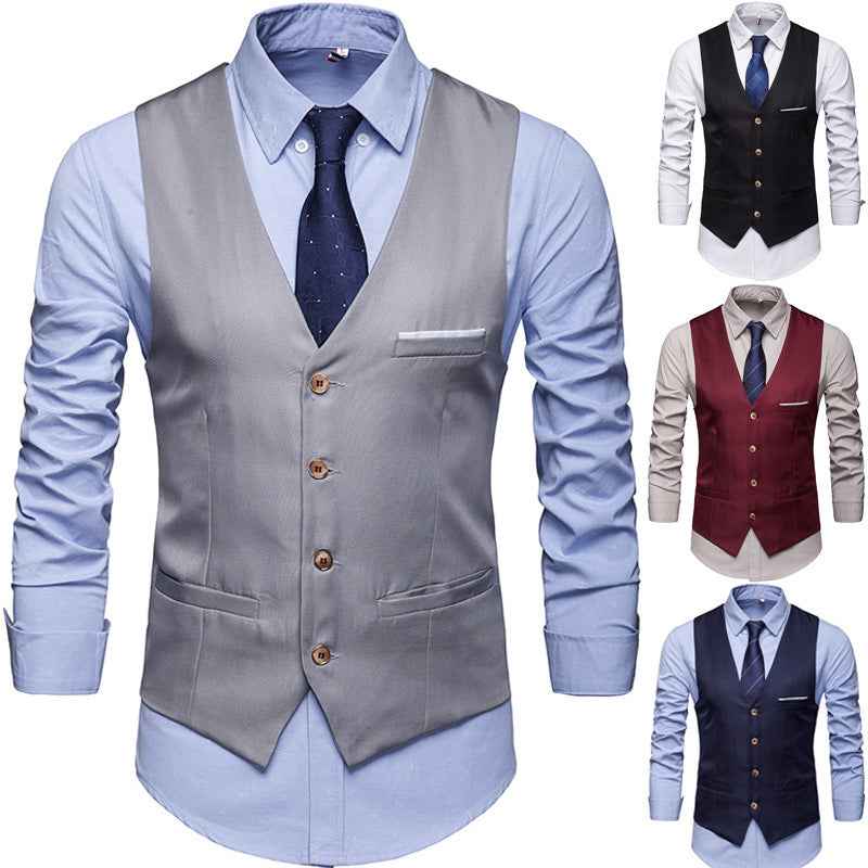 Men’s Suit Vest – Formal & Casual Business Waistcoat for Groomsmen, Weddings, and Office Wear.