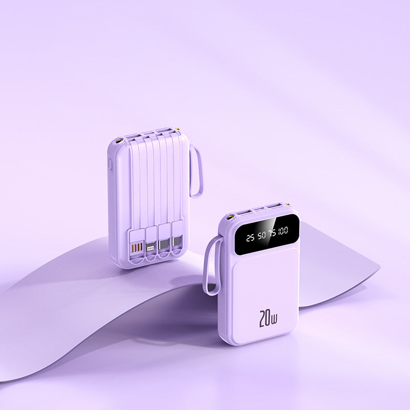 Mini Power Bank with Cable | Large Capacity Portable Charger for Phones & Devices cjdropshipping