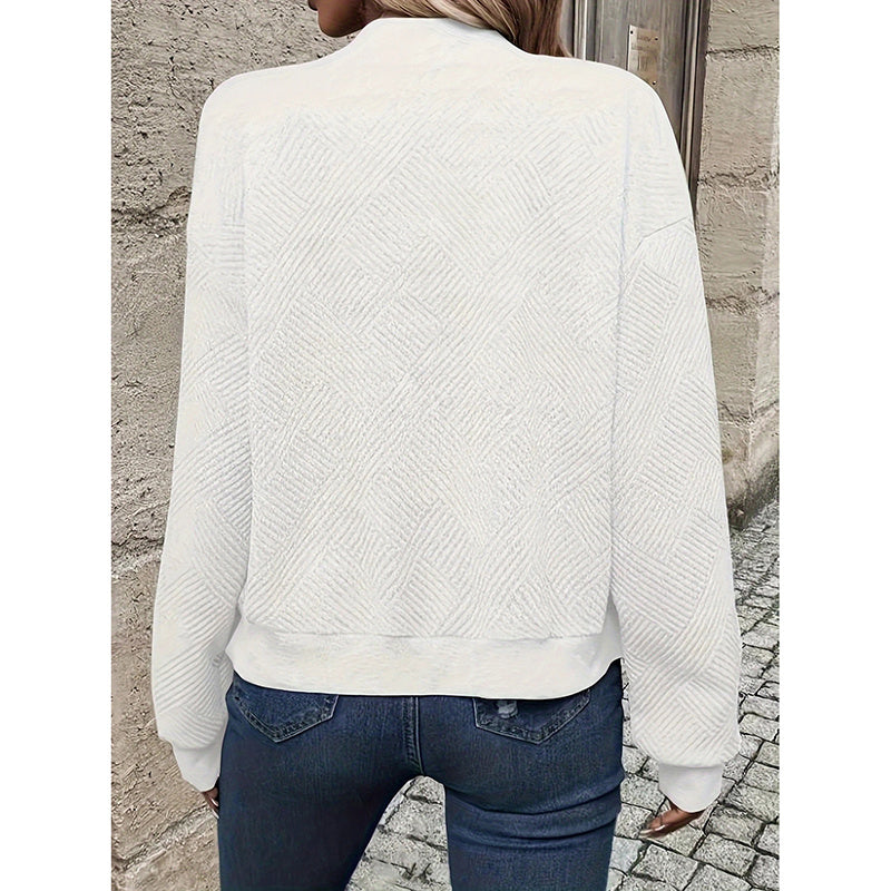 Womens Bomber Jacket Coat Casual Textured Stand Collar Zip Up Fall Fashion Jackets Outfits cjdropshipping